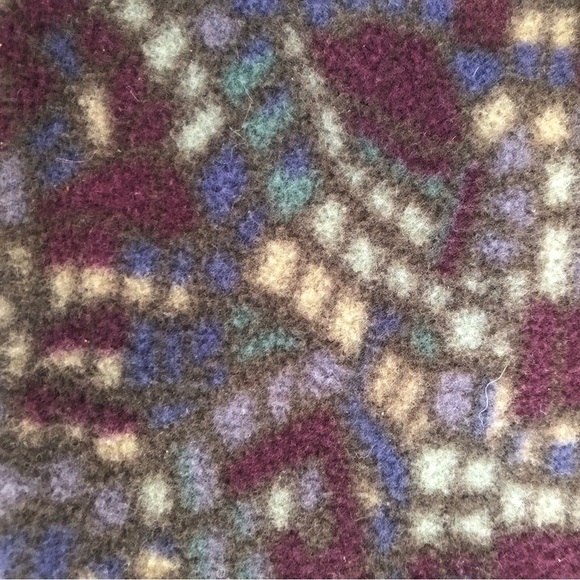 Vintage Columbia Fleece, Elf Long Cap, Abstract Mosaic, Purple/Blue/Cream, S/M - Picture 5 of 8